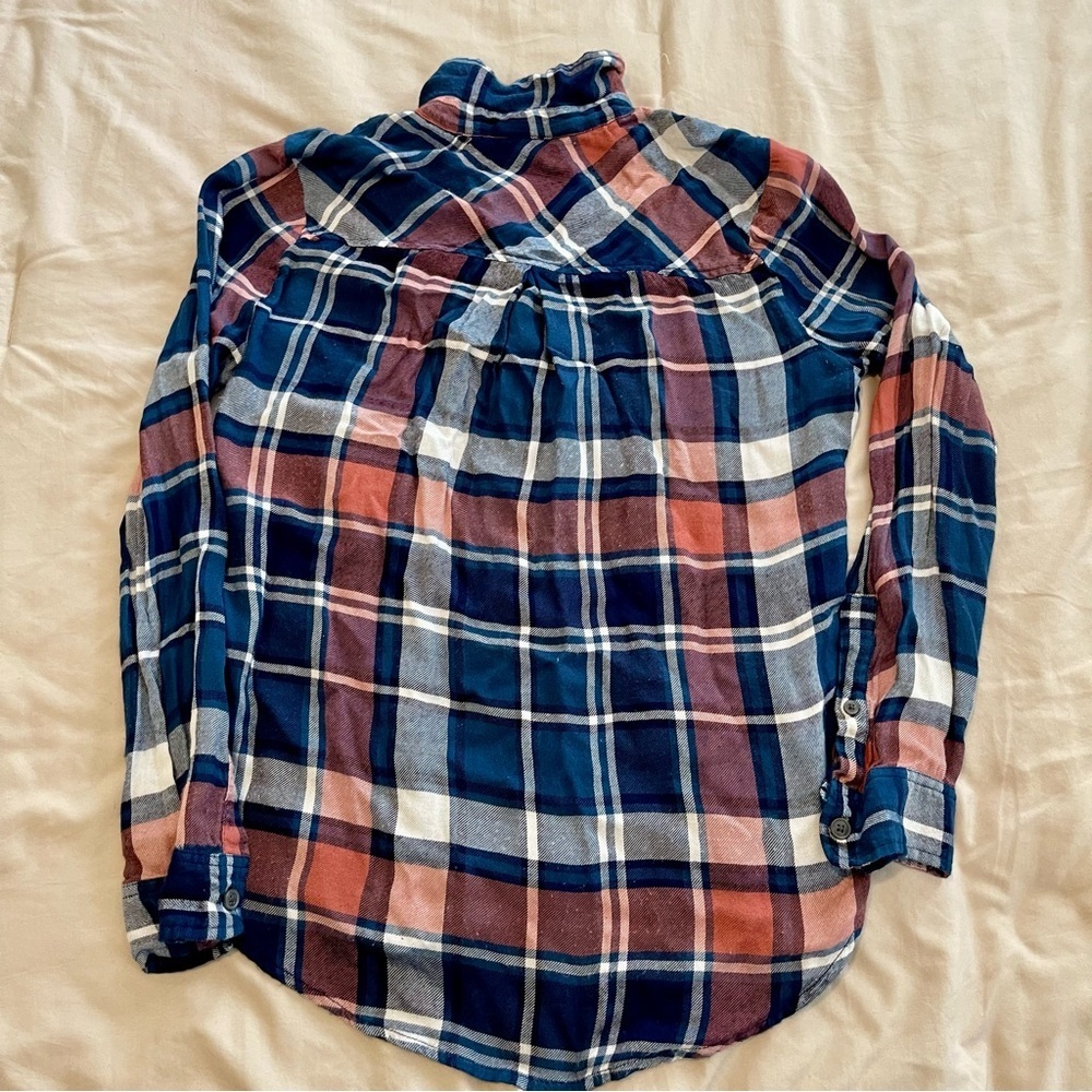 Lucky Brand Navy Plaid Shirt Size XS - Picture 6 of 6
